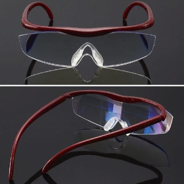 137 1.6倍拡大鏡 ルーペ  ブルーライトカット UV400カット　赤 レディースのファッション小物(サングラス/メガネ)の商品写真