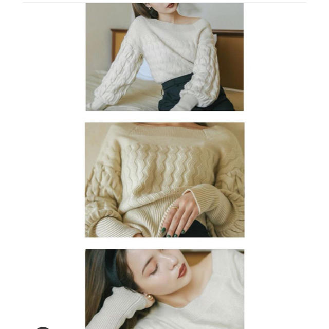 EDIT.FOR LULU(エディットフォールル)のsheer puffy knit ivory ニット　アイボリー レディースのトップス(ニット/セーター)の商品写真