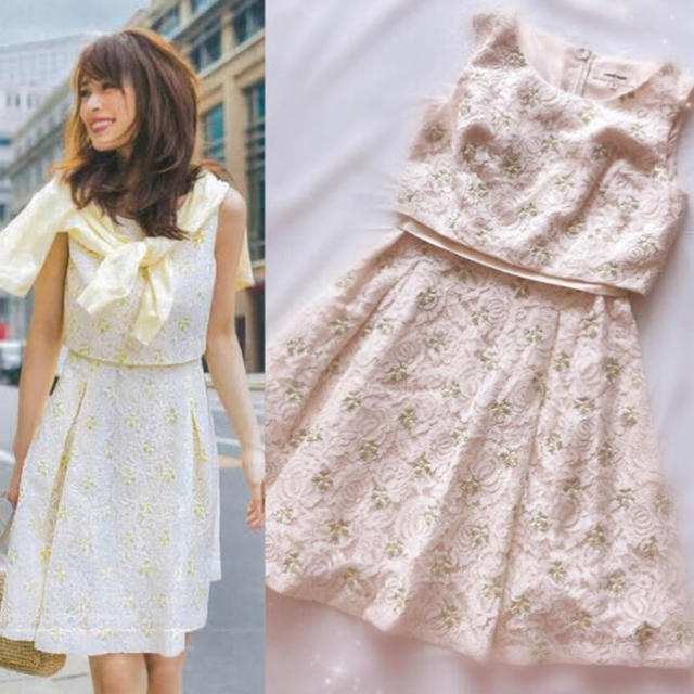 LAISSE PASSE(レッセパッセ)の【今季】レッセパッセ petit flower ワンピース 泉里香 レディースのワンピース(ひざ丈ワンピース)の商品写真