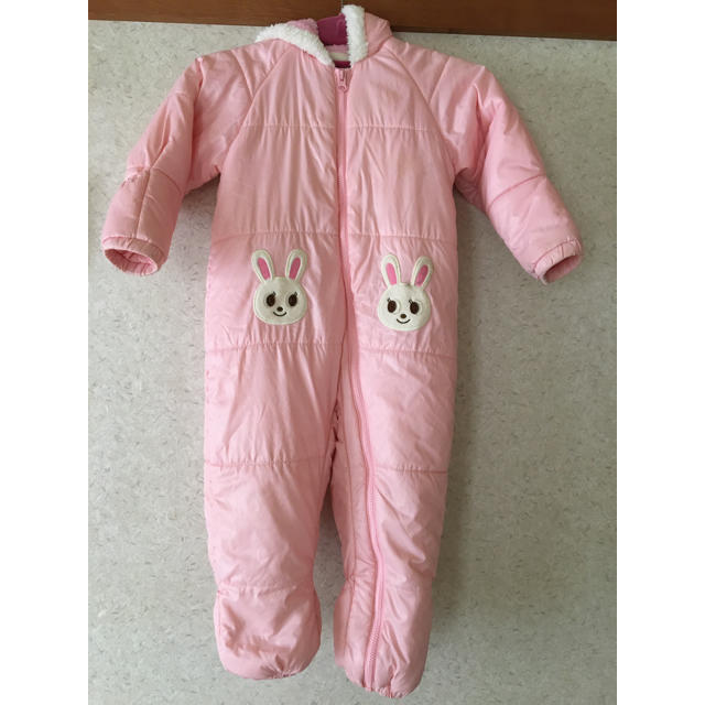 mikihouse(ミキハウス)のうさ耳ジャンプスーツ キッズ/ベビー/マタニティのキッズ服女の子用(90cm~)(その他)の商品写真