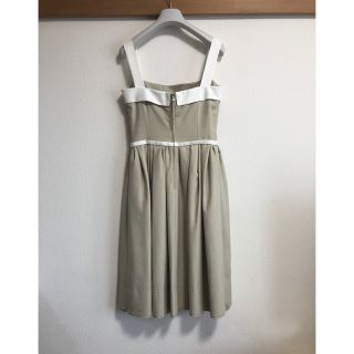 極美品 フォクシー ワンピース リネンフェイスD 40 M ミモレ丈 ベージュ