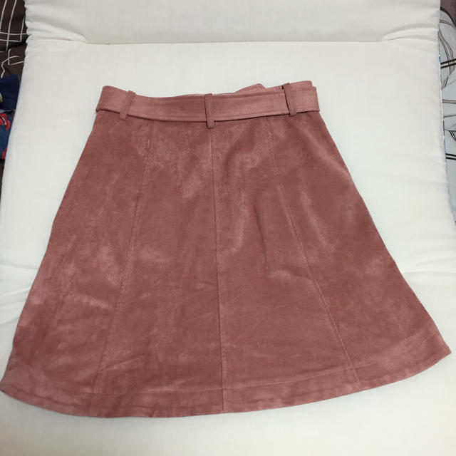Rirandture(リランドチュール)のフロント釦Aラインスエードスカート レディースのスカート(ミニスカート)の商品写真