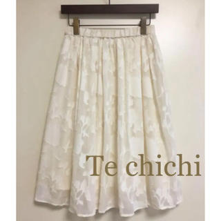 テチチ(Techichi)のTe chichi  テチチ シフォン スカート ホワイト(ひざ丈スカート)