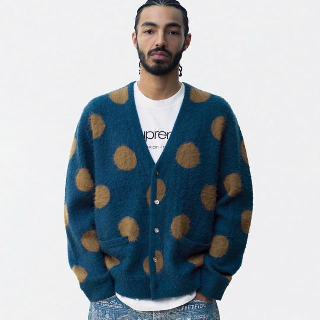 Supreme Brushed Polka Dot Cardigan