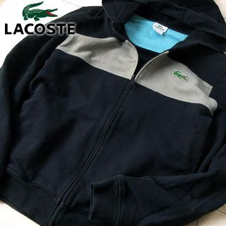 ラコステ(LACOSTE)の美品 4(L) ラコステ メンズ パーカージャケット ブラック(パーカー)