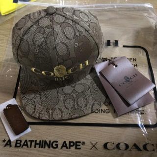 アベイシングエイプ(A BATHING APE)のBape x Coach Jacquard Baseball Cap Beige(キャップ)