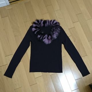 アナスイ(ANNA SUI)のANNA SUI 襟ファーニット パープル(ニット/セーター)