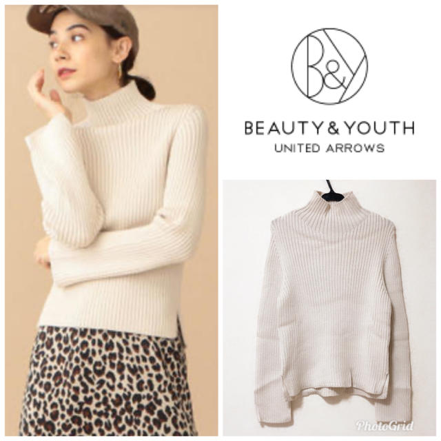 BEAUTY&YOUTH UNITED ARROWS(ビューティアンドユースユナイテッドアローズ)の《数回着用》ビューティアンドユース❤︎ハイネックリブニット レディースのトップス(ニット/セーター)の商品写真