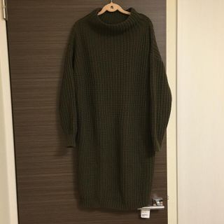 ビューティアンドユースユナイテッドアローズ(BEAUTY&YOUTH UNITED ARROWS)の今季☆新品タグ付☆アゼ編ニットワンピ(ひざ丈ワンピース)