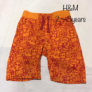 エイチアンドエム(H&M)のh＆m ハーフパンツ　柄パンツ　オレンジ(パンツ/スパッツ)