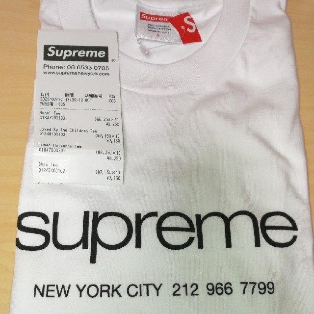 Supreme 20ss Shop Tee 白 White Lサイズ 1