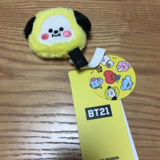 BT21 ベビーぺたんこファーフェイスキーホルダー 2個セット(キャラクターグッズ)