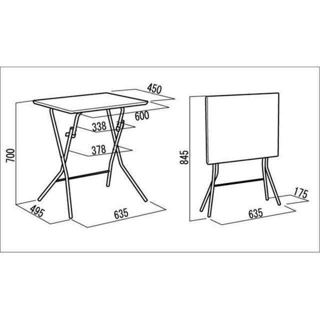 売切れ日本製 折りたたみテーブル 【幅63.5cm ダークブラウン×ブラック】  インテリア/住まい/日用品の机/テーブル(折たたみテーブル)の商品写真