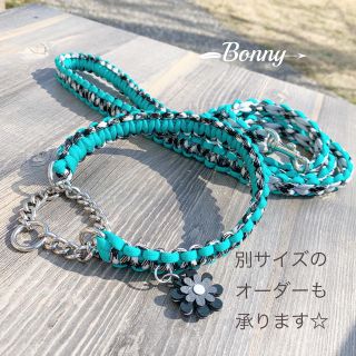 パラコード＊犬M＊首輪&リード セット＊ハーフチョーク＊ハンドメイド (リード/首輪)