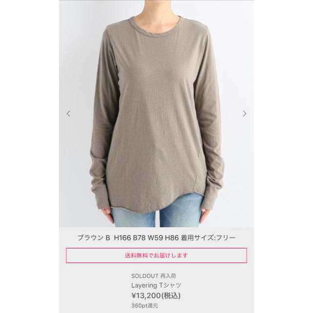 【未使用】Layering Tシャツ ブラウンB