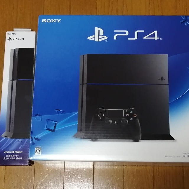 PlayStation4(プレイステーション4)のSONY PlayStation4 本体CUH-1200AB01+縦置きスタンド エンタメ/ホビーのゲームソフト/ゲーム機本体(家庭用ゲーム機本体)の商品写真