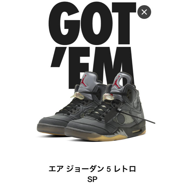 ※正規品※OFF-WHITE×AIR JORDAN5 27.0cm