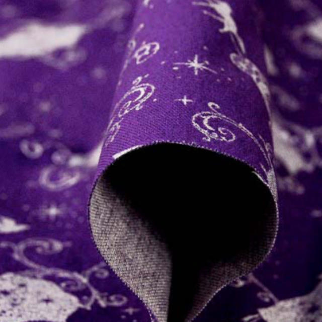 Disney(ディズニー)の生地　シンデレラ　シルバー　ディズニー　プリンセス  プリント　紫　はぎれ ハンドメイドの素材/材料(生地/糸)の商品写真