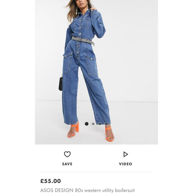 asos(エイソス)のasos ウェスタンボイラー　デニムジャンプスーツ レディースのパンツ(オールインワン)の商品写真