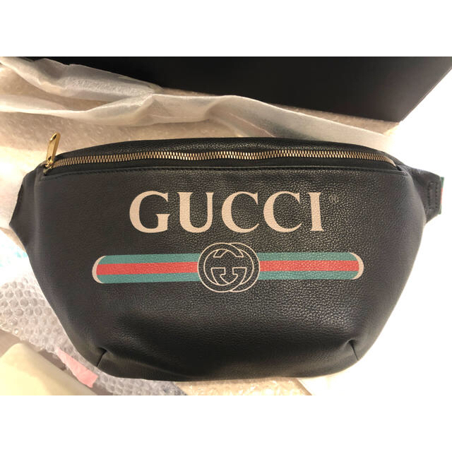 【在庫処分】 Gucci - グッチヴィンテージロゴプリントレザーベルトバッグ ボディーバッグ