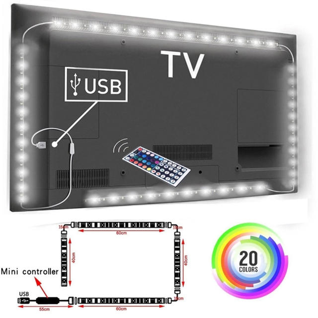 大人気！取付超かんたん^_^液晶テレビ RGB LED 間接照明 バックライト スマホ/家電/カメラのテレビ/映像機器(テレビ)の商品写真