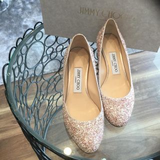 ジミーチュウ(JIMMY CHOO)のジミーチュウ　ピンクグリッター　パンプス　ヒール4.5センチ(ハイヒール/パンプス)