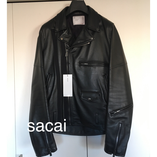 sacai(サカイ)の<美品>sacai サカイ カウレザー ダブルライダース メンズのジャケット/アウター(ライダースジャケット)の商品写真