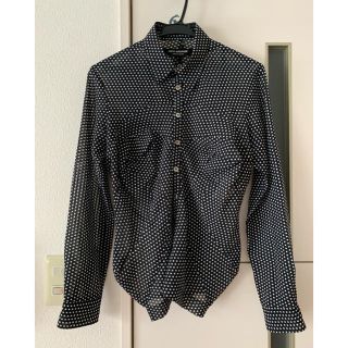 ジュンヤワタナベコムデギャルソン(JUNYA WATANABE COMME des GARCONS)のジュンヤワタナベ コムデギャルソン ドット柄シフォンブラウス　美品(シャツ/ブラウス(長袖/七分))