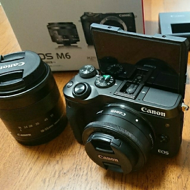 Canon - eos m6＋ダブルレンズ＋バッテリー2個