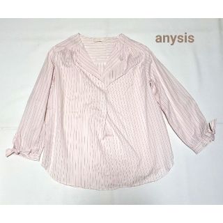 エニィスィス(anySiS)のanySiS エニィシィス ストライプ柄７分袖ブラウス M(シャツ/ブラウス(長袖/七分))