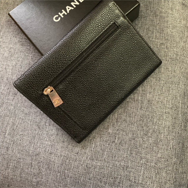 CHANEL(シャネル)の本物シャネル コンパクト折り財布 キャビアスキン レディースのファッション小物(財布)の商品写真