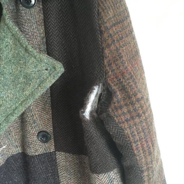 Harris Tweed(ハリスツイード)のハリス ツイード コート パッチワーク 1点物 メンズのジャケット/アウター(ダッフルコート)の商品写真