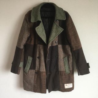 ハリスツイード(Harris Tweed)のハリス ツイード コート パッチワーク 1点物(ダッフルコート)