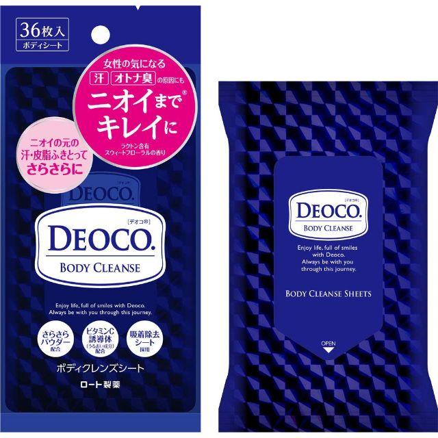 ロート製薬(ロートセイヤク)の[限定品] デオコ DEOCO 薬用 ボディシート 36枚入 2袋 コスメ/美容のボディケア(制汗/デオドラント剤)の商品写真