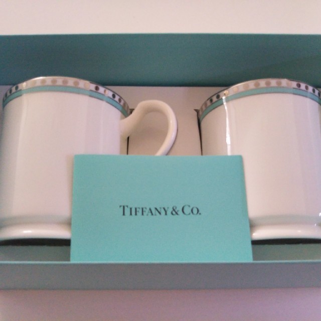 TIFFANYプラチナブルーバンドマグカップ