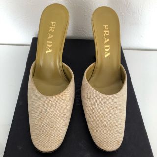 プラダ(PRADA)の【サイズ34.5】PRADA❤︎キャンパス地 サンダル(ハイヒール/パンプス)