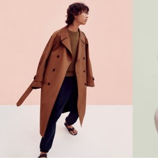 ユニクロ(UNIQLO)の【激レア‼️新品】ユニクロユー　ブロックテックトレンチコート　ブラウン　Ｍ(トレンチコート)