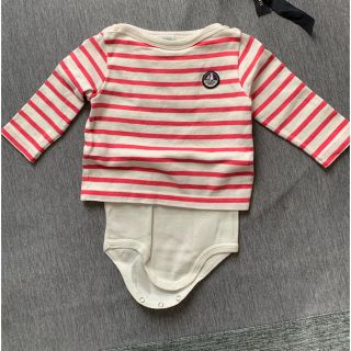 プチバトー(PETIT BATEAU)のプチバトー  マリニエール　ピンク　12m(シャツ/カットソー)