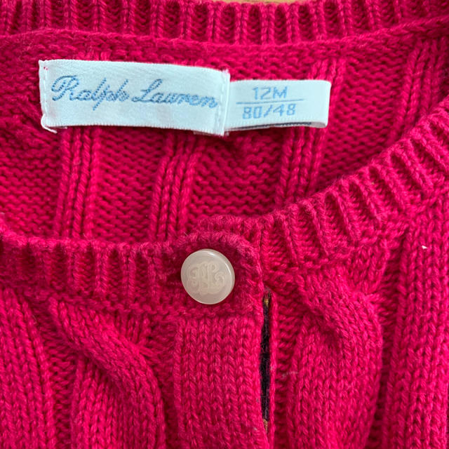 Ralph Lauren(ラルフローレン)のラルフローレン　ペプラムカーディガン キッズ/ベビー/マタニティのベビー服(~85cm)(カーディガン/ボレロ)の商品写真