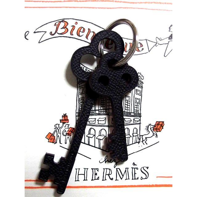 Hermes(エルメス)のエルメス　Petit h キーリング　 クローバー　キーホルダー　ブラック レディースのファッション小物(キーホルダー)の商品写真