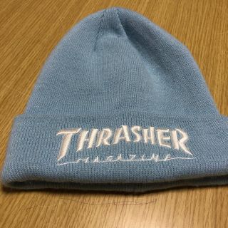 スラッシャー(THRASHER)のTHRASHERニット帽水色(ニット帽/ビーニー)