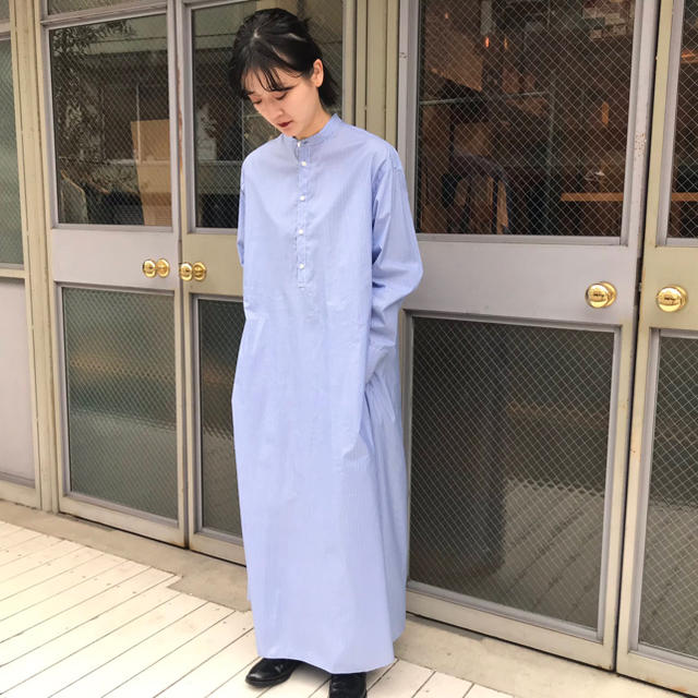 AURALEE FINX SILK STRIPE LONG ONE-PIECE - ロングワンピース