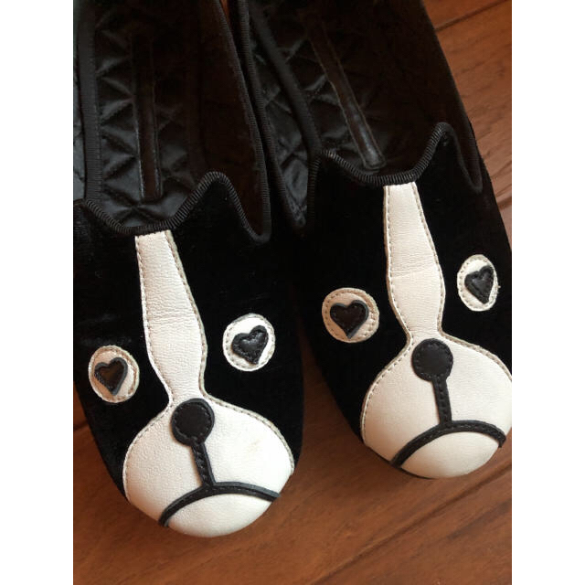 MARC BY MARC JACOBS 犬モチーフ ベロアフラット靴