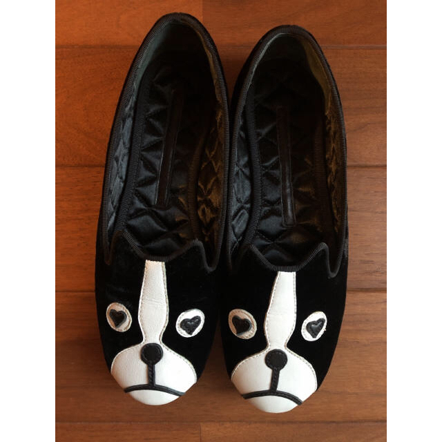 MARC BY MARC JACOBS 犬モチーフ ベロアフラット靴 1