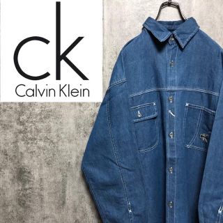 カルバンクライン(Calvin Klein)の【やまだ様専用☆】カルバンクラインジーンズ☆刺繍ロゴ入りワーク系デニムシャツ(シャツ)