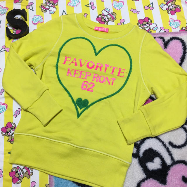 RONI(ロニィ)の新品★訳ありRONI★イエロートレーナー★S少し大きめ キッズ/ベビー/マタニティのキッズ服女の子用(90cm~)(Tシャツ/カットソー)の商品写真