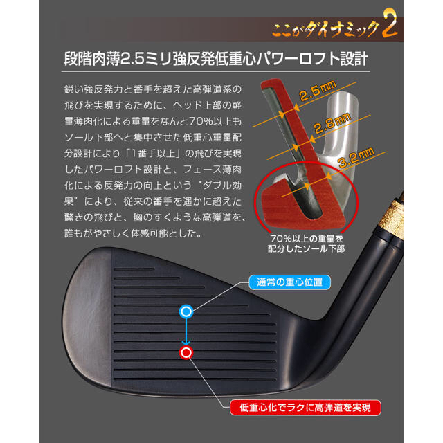 【ヘッドのみ6個】2番手飛ぶ最高峰!ダイナミクス プレステージアイアン 5〜PW