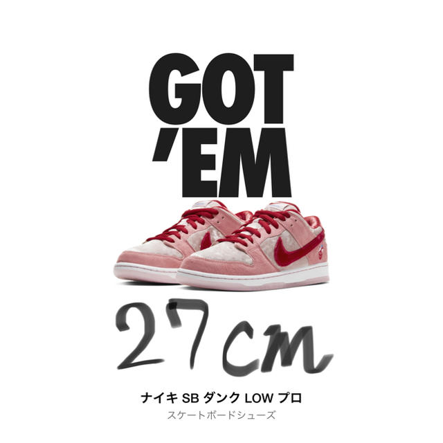 【確実正規品】NIKE dunk low strangelove 27.0cmnikisb