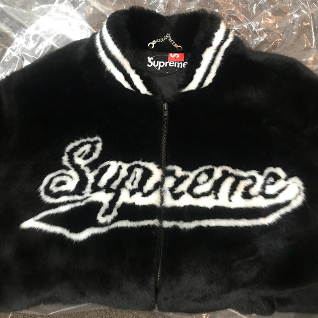 supreme faux fur varsity jacket★Lジャケット/アウター