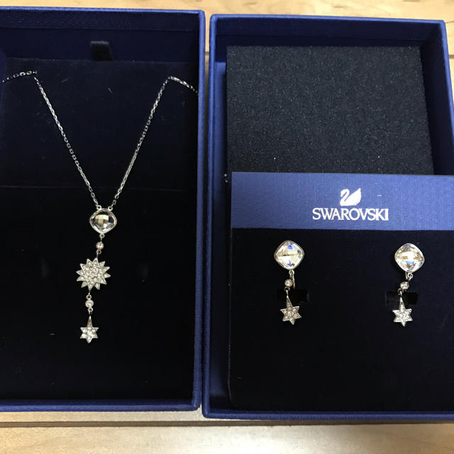 SWAROVSKI スワロフスキー ネックレス\u0026イヤリングレディース ...